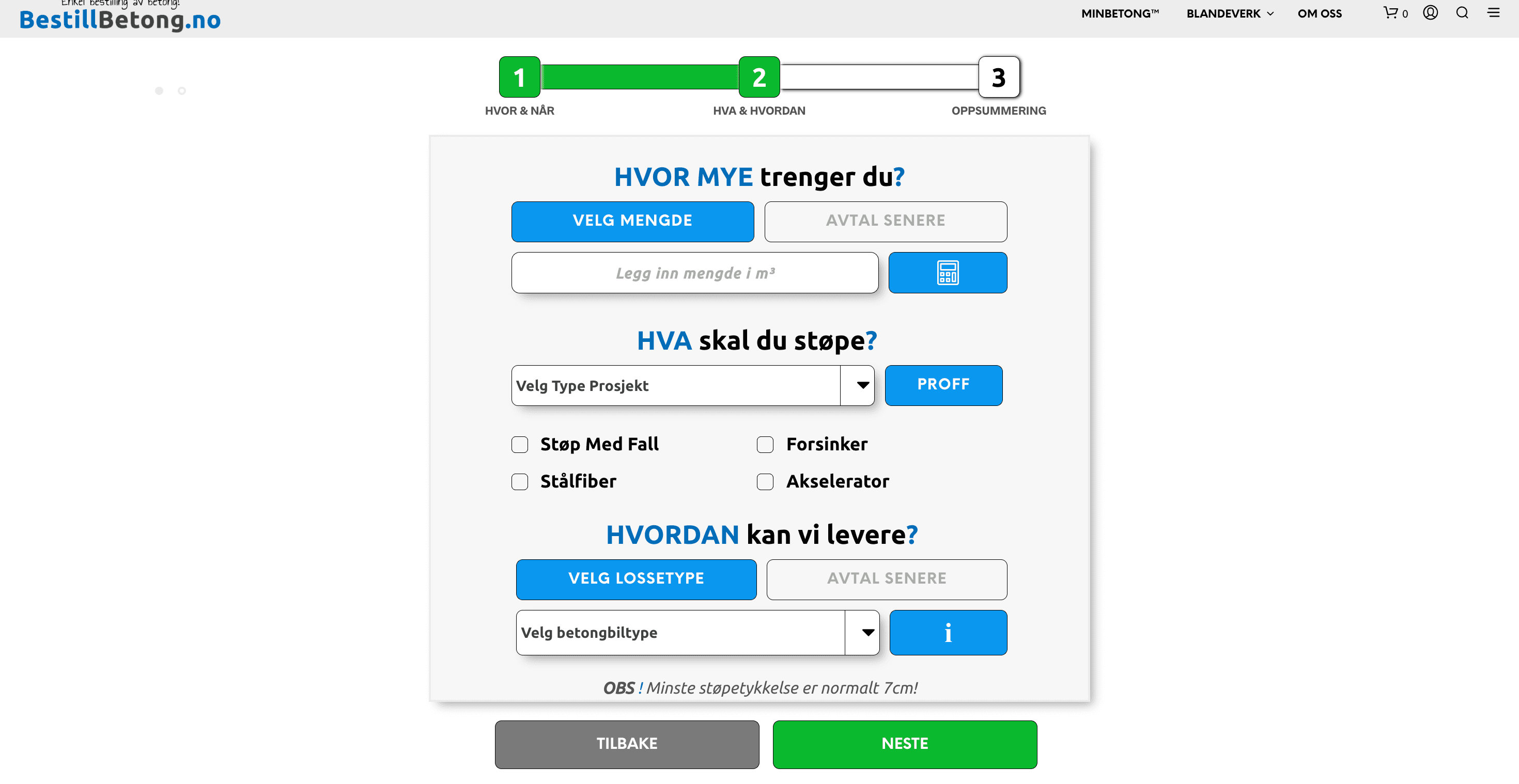 Customer order configuration